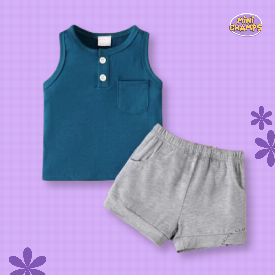 Greer Blue Eyelet Shorts main image 0