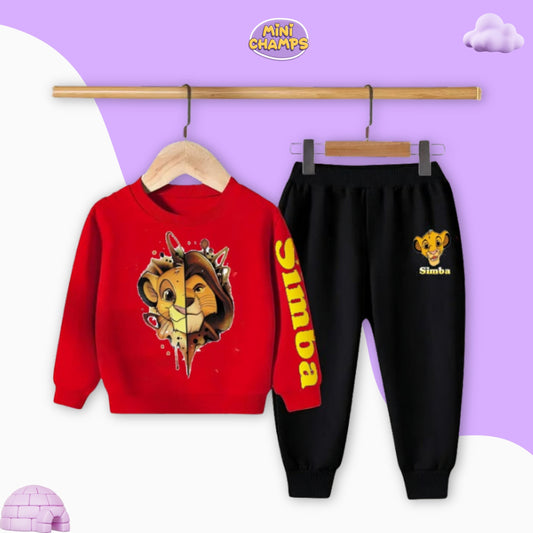 Lion Simba Sweatshirt Set - Red