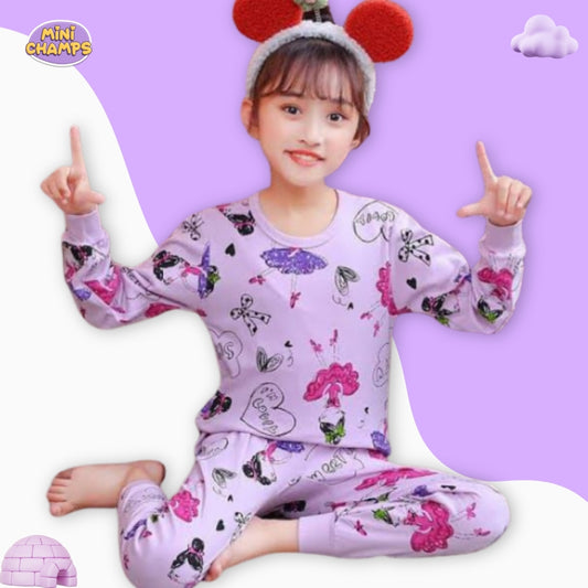 Purple Love Print Kids Wear