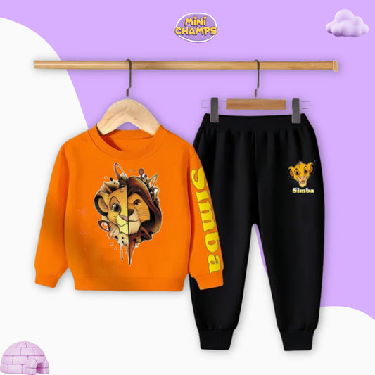 Lion Simba Sweatshirt Set - Orange