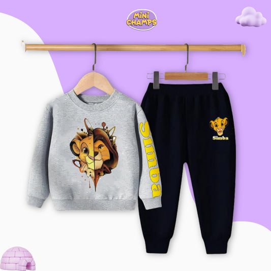 Lion Simba Sweatshirt Set - Grey