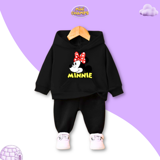 Minnie Mouse Printed Sweatshirt Set - Black