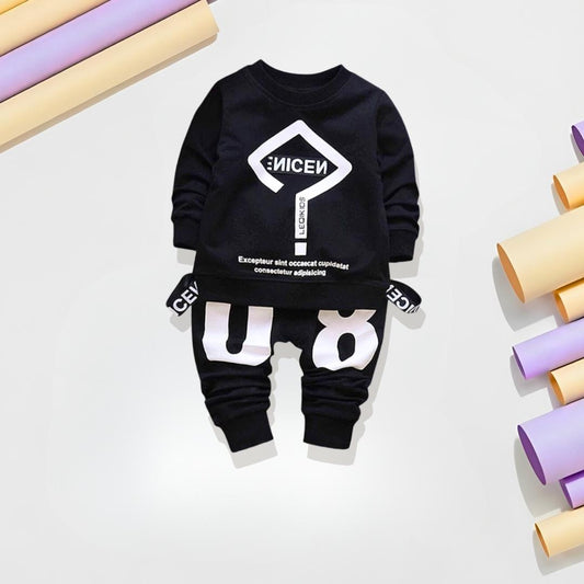 Black Design Soft Premium Sweatshirt & Trouser Pair