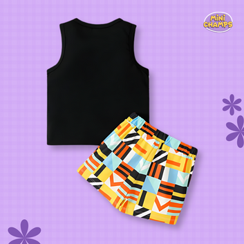 Colorful Geometry Print Tank Top & Shorts Set