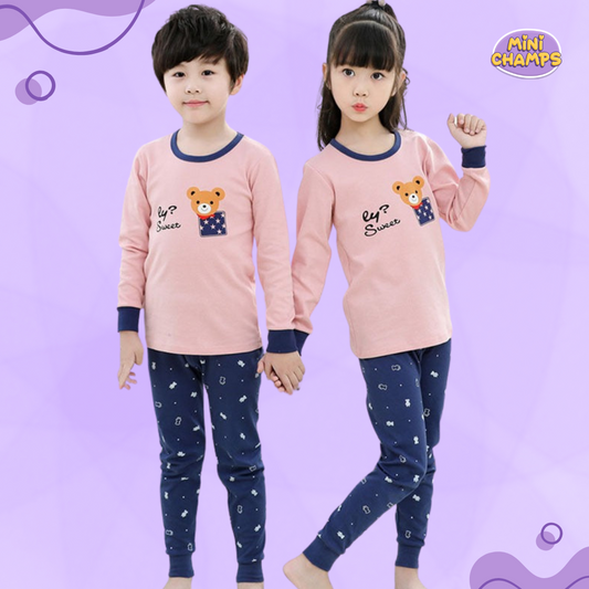 Pink and Blue Bear Kids Wear