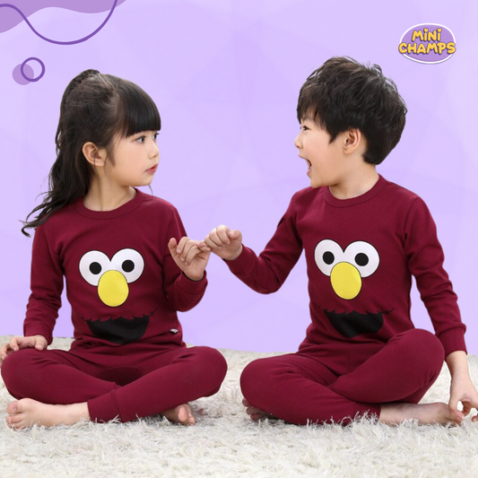 Maroon Cute Printed Kids Wear