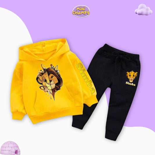 Lion Simba Hoodie With Trouser - Yellow