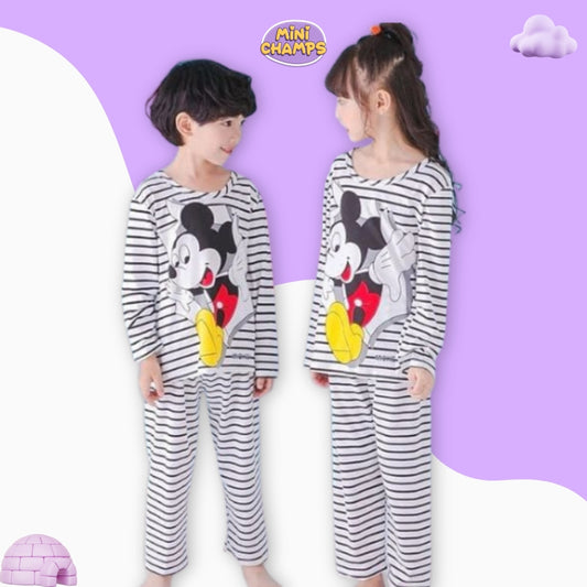 Mickey Mouse Strips Print Kids Wear