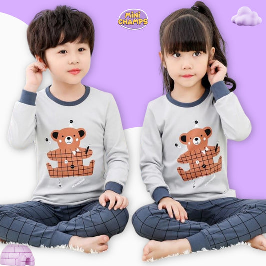 Cute Bear Print Kids Wear