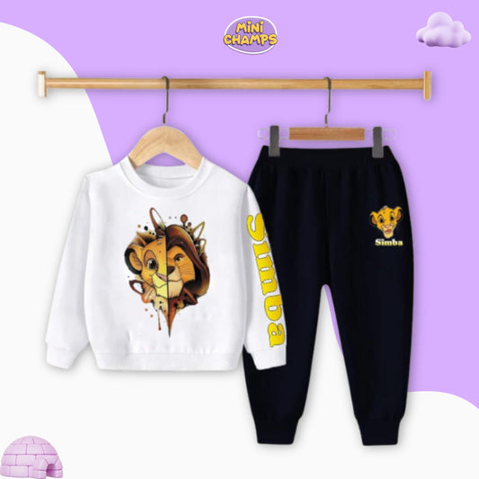 Lion Simba Sweatshirt Set - White