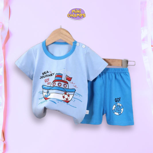 Blue Sea Journey Kids Short Sleeve Kids Wear