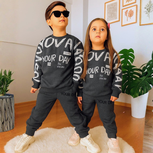 TODAY IS YOUR DAY Sweatshirt and Trouser - Black