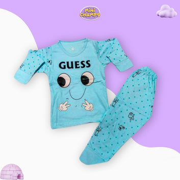 Sky Blue Guess Print Kids Wear