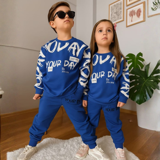TODAY IS YOUR DAY Sweatshirt and Trouser - Blue