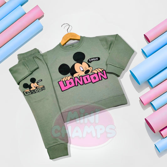 London Mickey (Light Green) Winter Fleece Suit