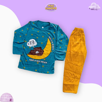 Night Bear Printed Kids Wear