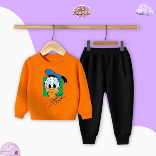 Donald Duck Printed Sweatshirt Set - Orange