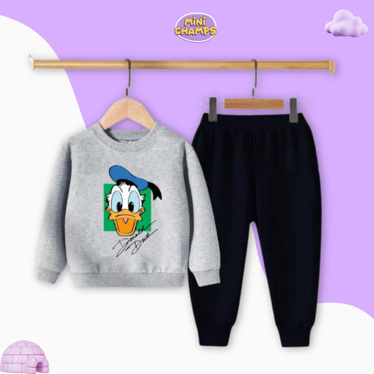 Donald Duck Printed Sweatshirt Set - Grey