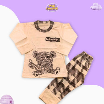 Skin & Black Bear Print Kids Wear