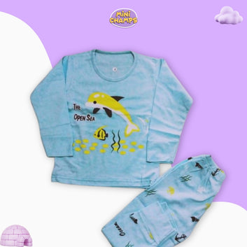 Blue Dolphin Print Kids Wear