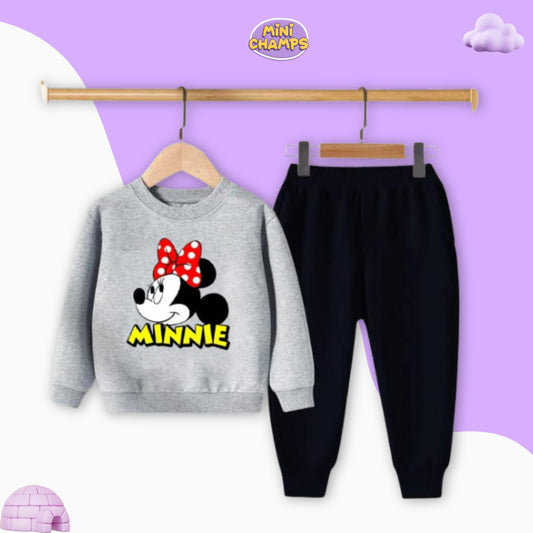 Minnie Mouse Printed Sweatshirt Set - Grey