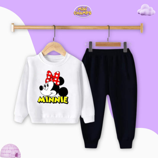 Minnie Mouse Printed Sweatshirt Set - White