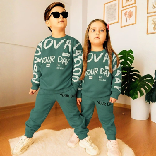 TODAY IS YOUR DAY Sweatshirt and Trouser - Green