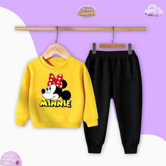 Minnie Mouse Printed Sweatshirt Set - Yellow