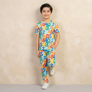 Colorful Printed Boys Co-Ord Set