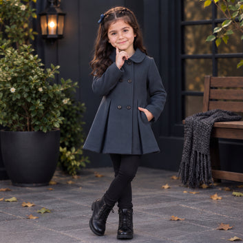 Girls Premium Double-Breasted Winter Coat