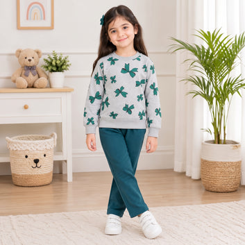 Girls Butterfly Printed Winter Tracksuit