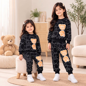 Little Bear Black Tracksuit Set For both