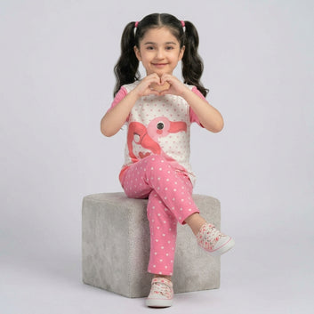 Girls’ Flamingo Print 2-Piece Pajama Set