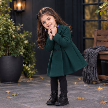 Girls Premium Double-Breasted Winter Coat