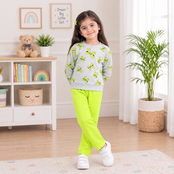 Girls Butterfly Printed Winter Tracksuit