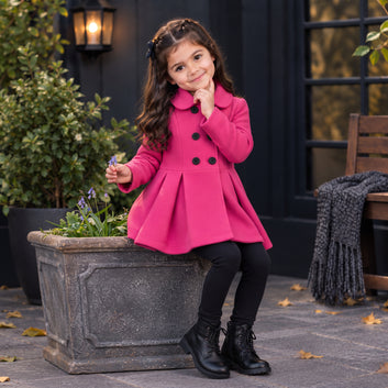 Girls Premium Double-Breasted Winter Coat