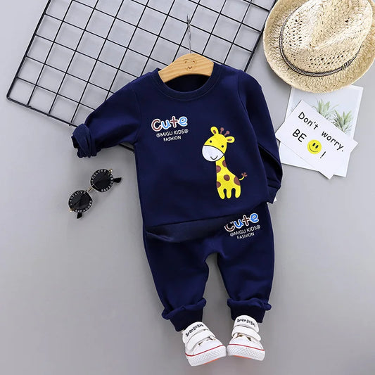 Cute Small Giraffe Soft Premium Sweatshirt & Trouser Pair