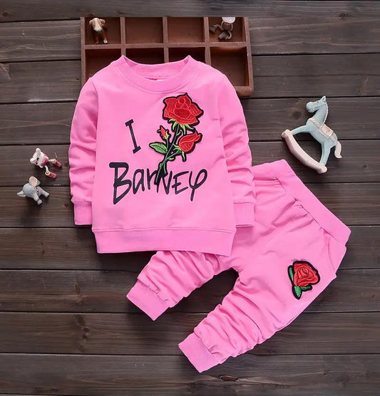 Dark Pink Rose Soft Premium Sweatshirt & Trouser Pair