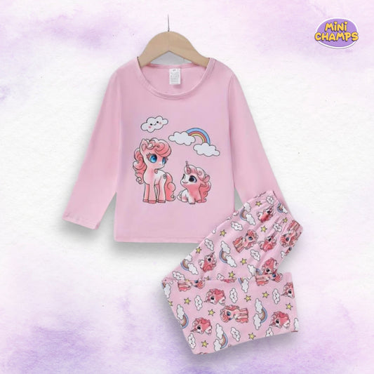 Pink Unicorn Rainbow Printed kids Wear