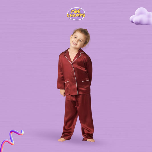 Kids NightSuit - Maroon