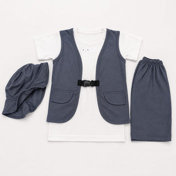Boys Casual Vest & Shorts Outfit Set